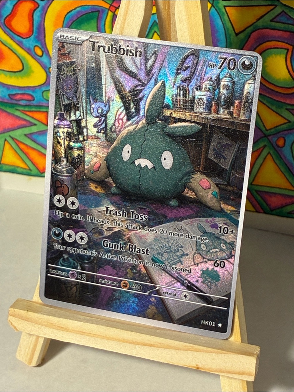Tubbish Fan Art Graffiti Style Holo Texture Pokemon Card - Green